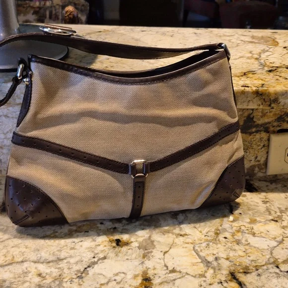 GUCCI Hand Bag Sherry Line Inter Locking SilverW:12.2" H: 7.9" D: 1.6"drop 7"